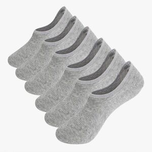 Non-Slip, No-Show Socks - 6 Pack in gray. Size XL.